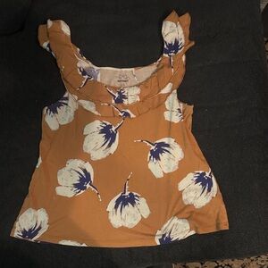 Old Navy Women's Floral Mustard Tank Top - Size L